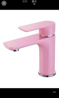 Pink basin tap
