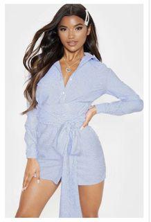 PLT Tie Waist Shirt Dress