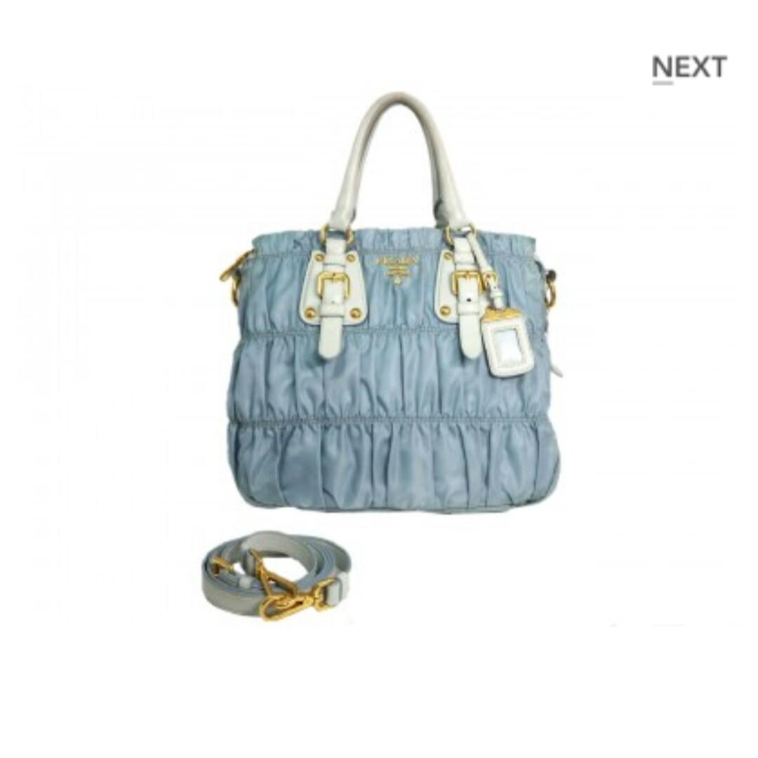 Prada Gaufre Nylon Bag (Baby Blue), Luxury, Bags & Wallets on Carousell