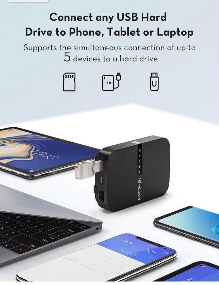 Hootoo filehub wireless travel router iphone ipad portable ssd hard drive reader clearance