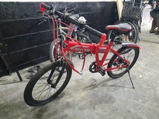Red Foldable Bike Portable Folding Bicycle