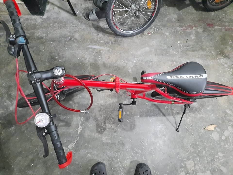 Red Foldable Bike Portable Folding Bicycle