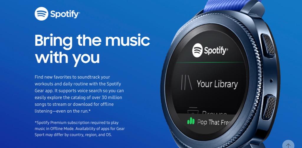 Gear sport spotify store