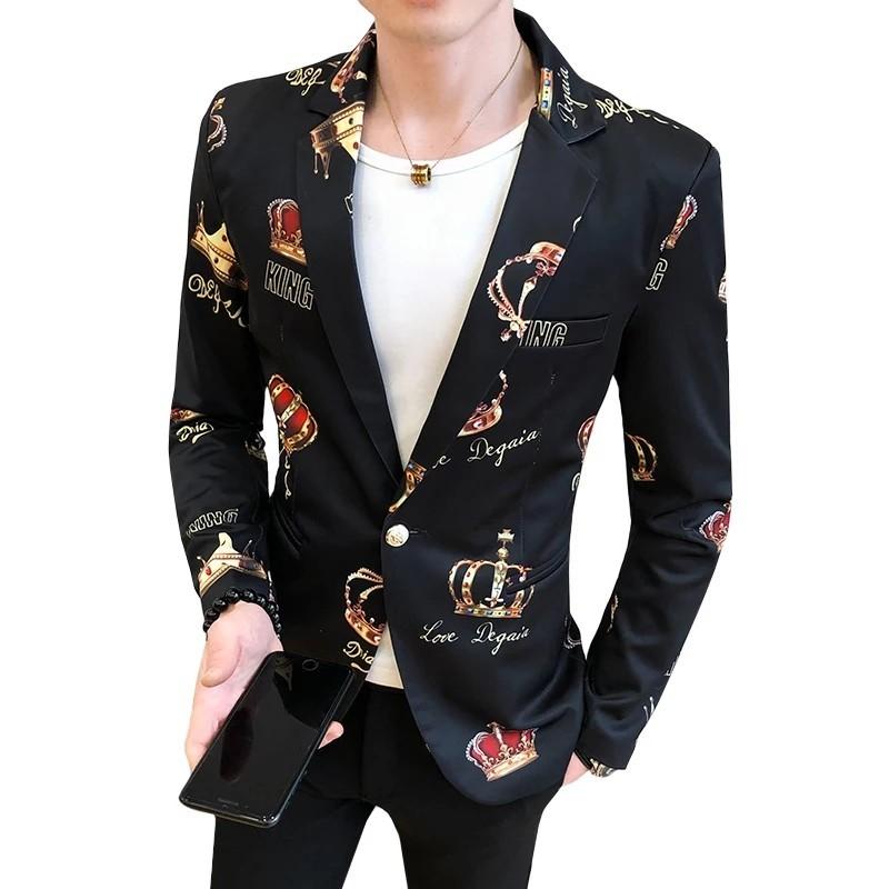 Suit men blazer black white, Men's Fashion, Coats, Jackets and