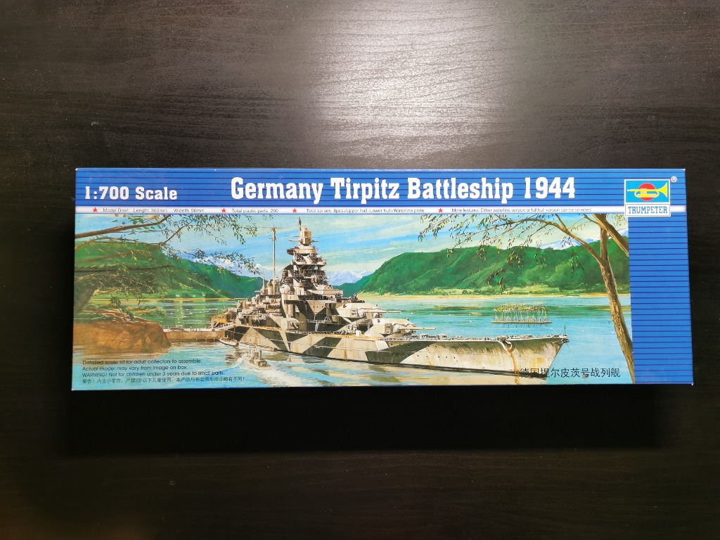 Trumpeter 小號手 1 700 二戰德國tirpitz 鐵必制 提爾比茨bb 戰鬥艦 戰列艦船體 水線版 興趣及遊戲 玩具 遊戲類 Carousell