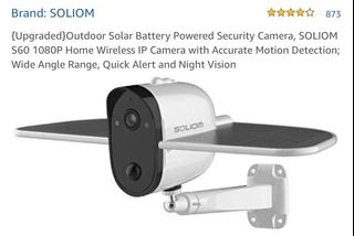 Upgraded Outdoor Solar Battery Powered Security Camera SOLIOM S70