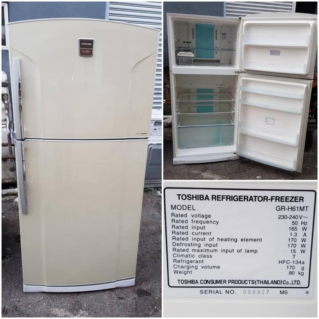 Used Toshiba 2 Doors Fridge Refrigerator Peti Sejuk Peti Ais In Good Condition Kitchen Appliances On Carousell