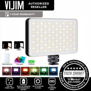 VIJIM VL120 LED Video Light on Camera, Rechargeable 120 LED with Soft Light Cover and 6 Color Gels,3200K-6500K Bi-Color Dimmable,CRI95+, Built-in 3100mAh Battery,Ultra-Thin for Canon Nikon Sony Camera