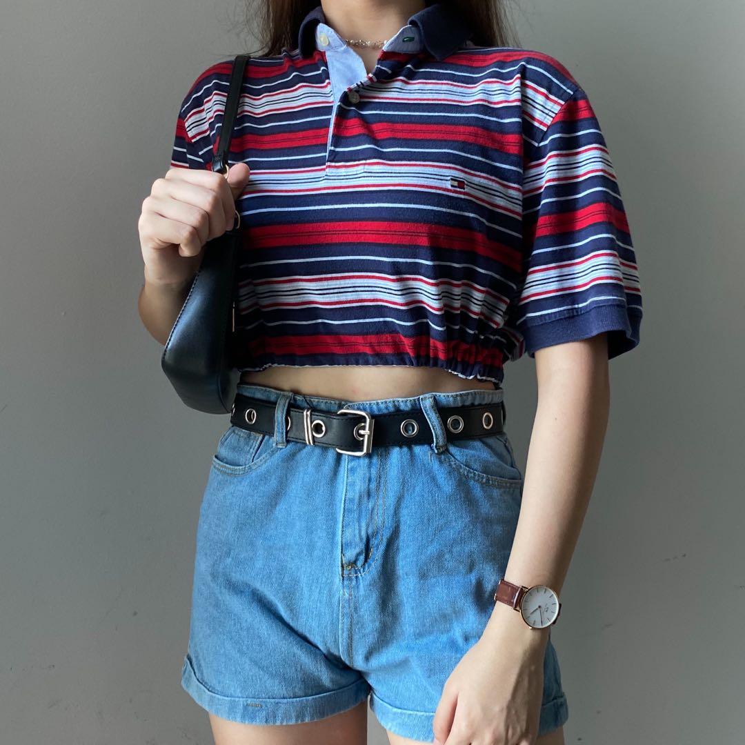 tommy hilfiger polo crop top