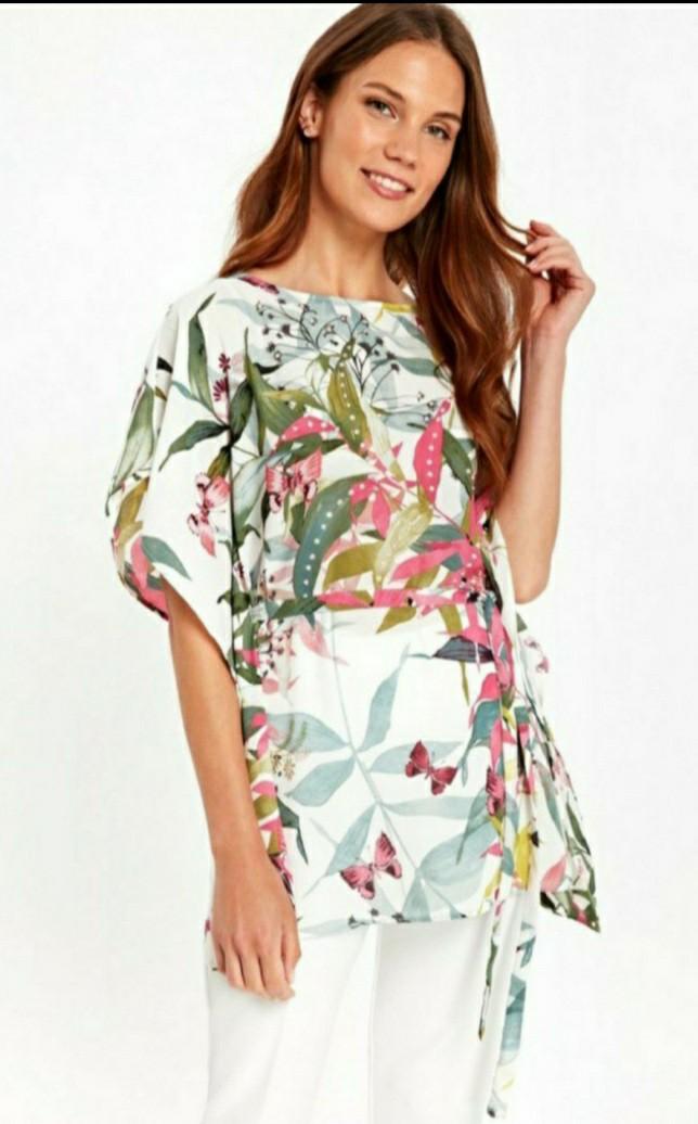 Wallis Floral Print Kaftan Top, Women's 