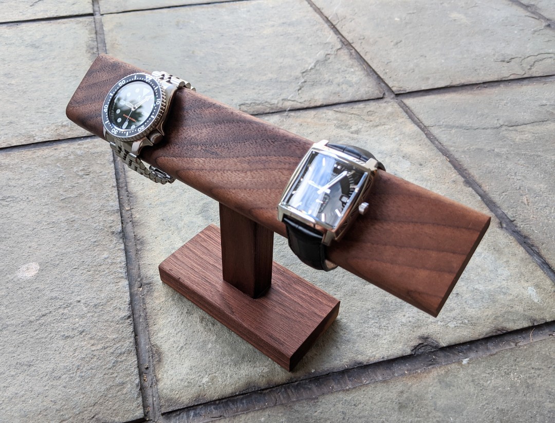 Leather discount watch stand