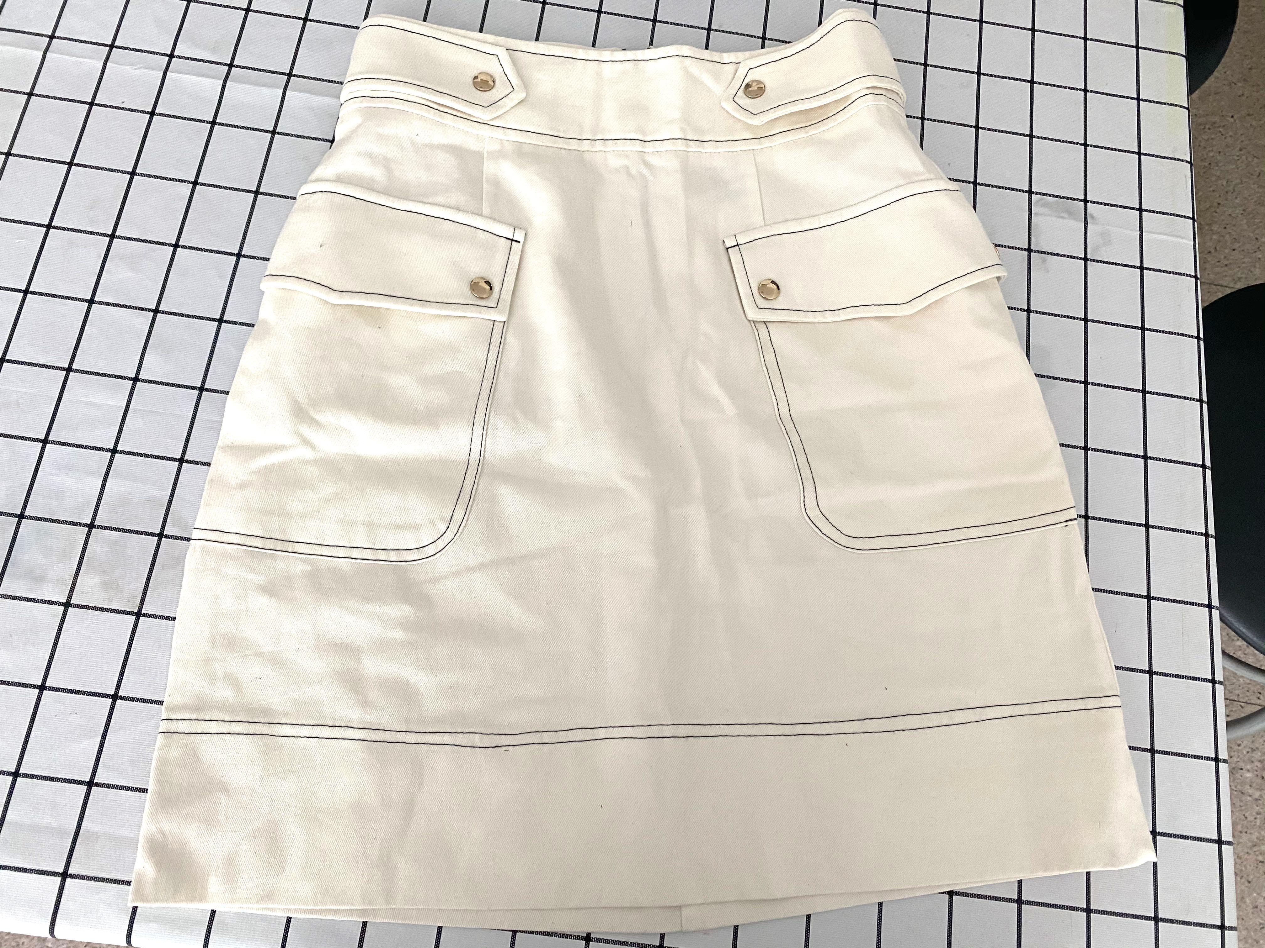 White cargo skirt, Women's Fashion 
