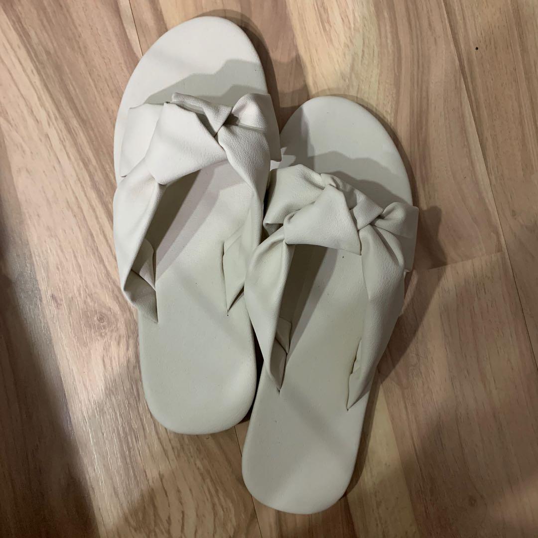 White Ribbon Sandals