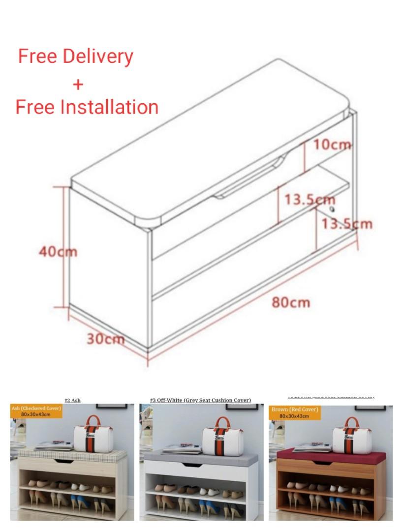 wooden shoe bench with cushion and storage on Wooden Shoes Rack With Seat Bench And Storage Furniture Home Living Home Improvement Organisation Storage Boxes Baskets On Carousell