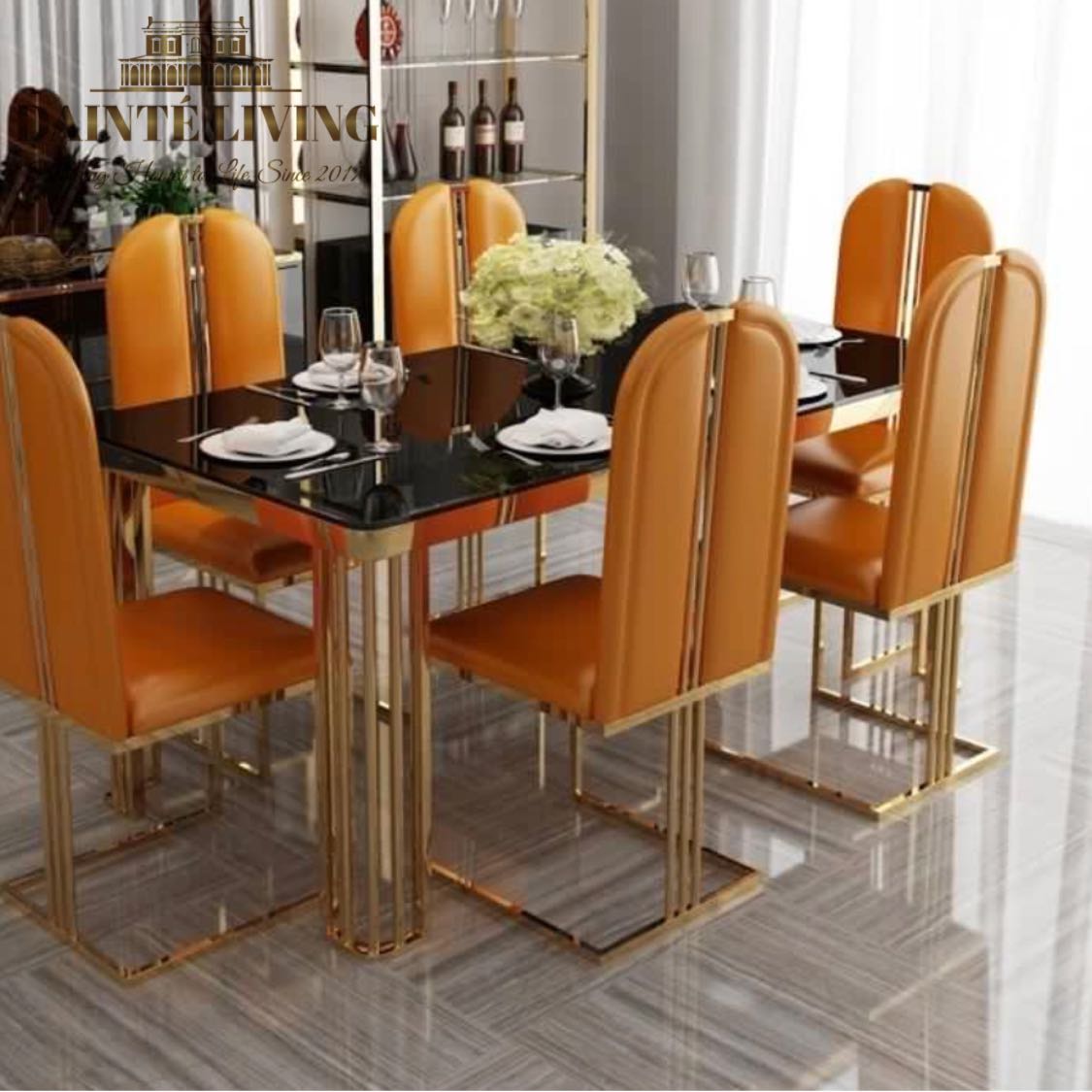 ZOE Modern Luxury Chrome Dining Table, Furniture, Tables & Chairs on