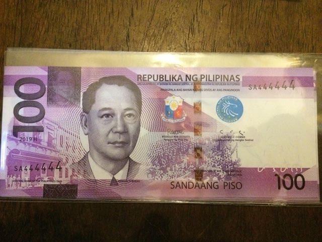 100 piso NGC Duterte-Diokno Fancy Solid Serial SA444444 (Category: Currency) located in Quezon City. Submitted by thetaneleertivan (Listing ID 1023227497, Image 1). Description: UNC #sideline2 Mode of payment: Meet up, BDO/BPI Bank deposit, COD (lalamove/grab) Meet-up/Shipping: Welcome Rotonda Ayala Cloverleaf Balintawak- anytime possible 7/11 A. Bonifacio-Mauban- anytime possible Puregold Kanlaon- anytime possible Shipping+165 minimum* (may chan