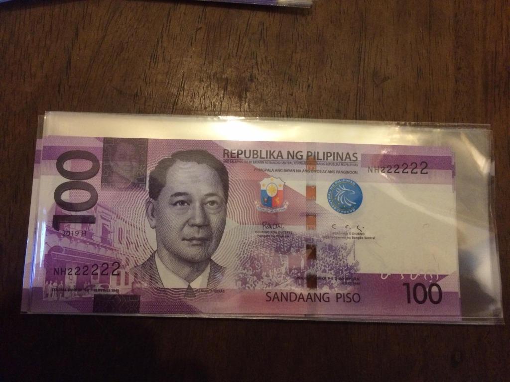 100 piso NGC Duterte-Diokno Fancy Solid Serial NH222222 (Category: Currency) located in Quezon City. Submitted by thetaneleertivan (Listing ID 1023231249, Image 1). Description: UNC #sideline2 Mode of payment: Meet up, BDO/BPI Bank deposit, COD (lalamove/grab) Meet-up/Shipping: Welcome Rotonda Ayala Cloverleaf Balintawak- anytime possible 7/11 A. Bonifacio-Mauban- anytime possible Puregold Kanlaon- anytime possible Shipping+165 minimum* (may chan