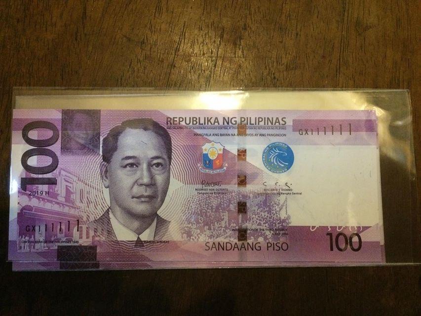 100 piso NGC Duterte-Diokno Fancy Solid Serial GX111111 (Category: Currency) located in Quezon City. Submitted by thetaneleertivan (Listing ID 1023236518, Image 1). Description: UNC #sideline2 Mode of payment: Meet up, BDO/BPI Bank deposit, COD (lalamove/grab) Meet-up/Shipping: Welcome Rotonda Ayala Cloverleaf Balintawak- anytime possible 7/11 A. Bonifacio-Mauban- anytime possible Puregold Kanlaon- anytime possible Shipping+165 minimum* (may chan