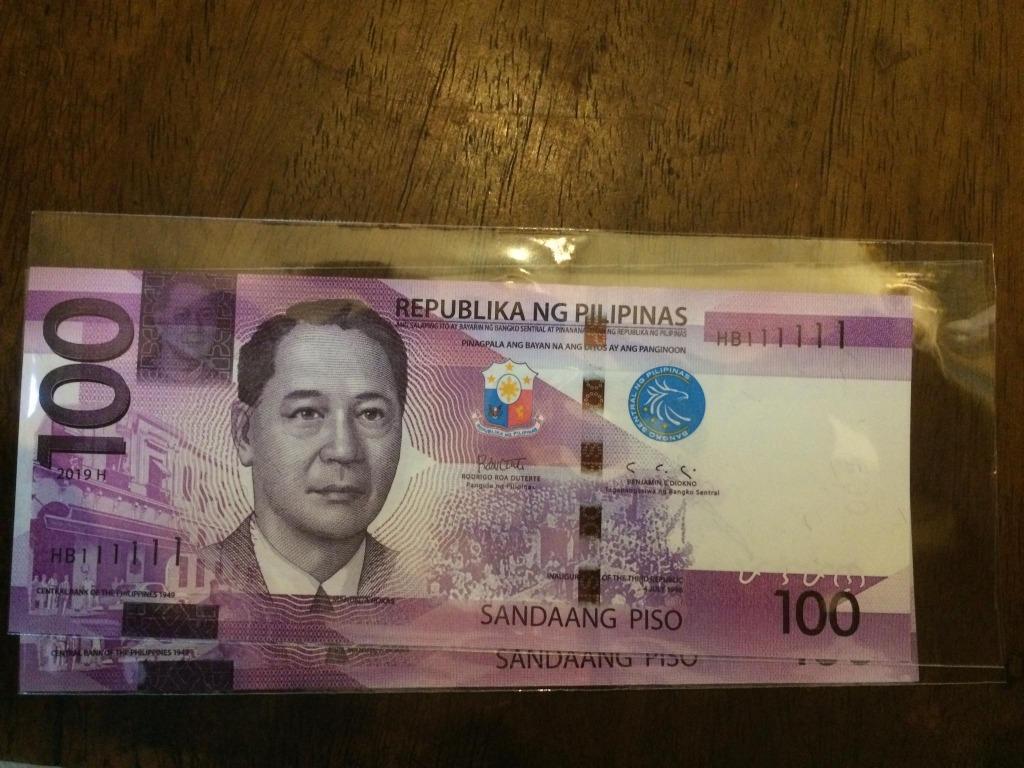 100 piso NGC Duterte-Diokno Fancy Solid Serial HB111111 (Category: Currency) located in Quezon City. Submitted by thetaneleertivan (Listing ID 1023237257, Image 1). Description: UNC #sideline2 Mode of payment: Meet up, BDO/BPI Bank deposit, COD (lalamove/grab) Meet-up/Shipping: Welcome Rotonda Ayala Cloverleaf Balintawak- anytime possible 7/11 A. Bonifacio-Mauban- anytime possible Puregold Kanlaon- anytime possible Shipping+165 minimum* (may chan