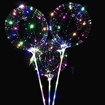 6419 Sunky 3pcs Led Light Up Bobo Balloons Latex Clear