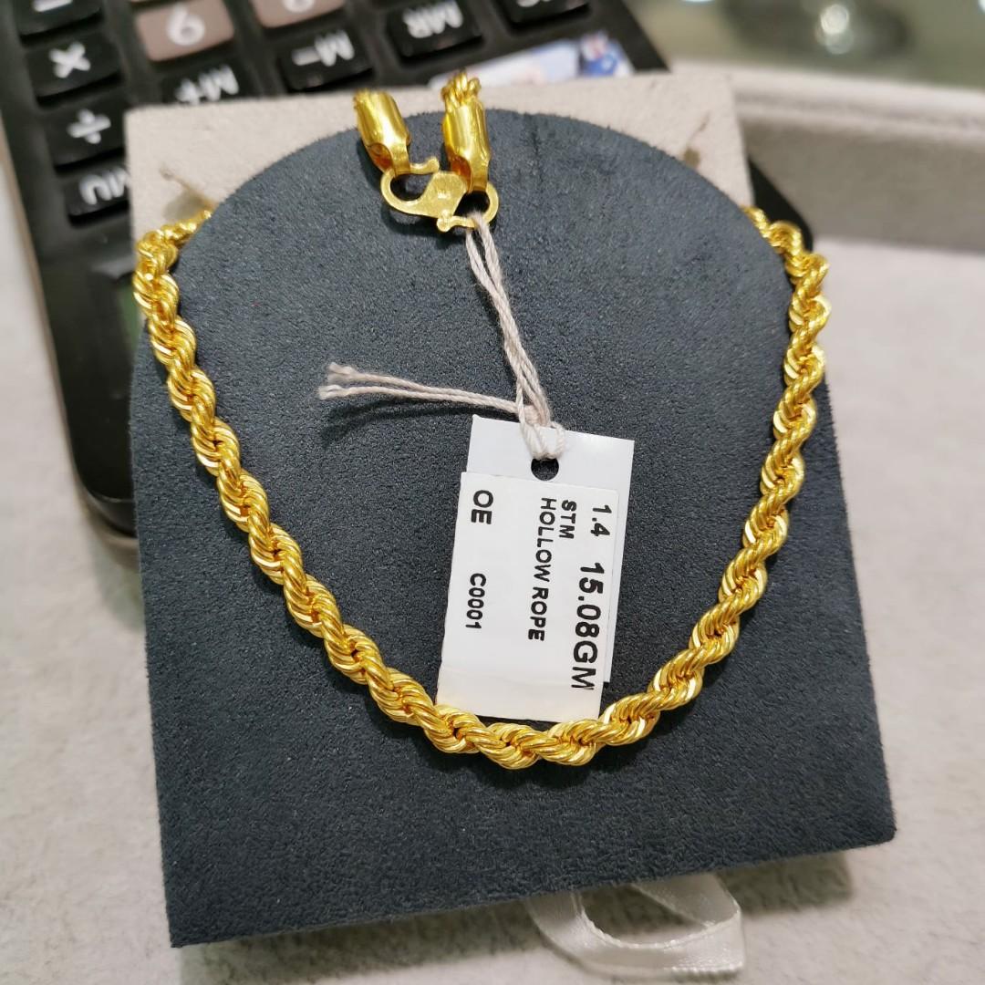 916 GENUINE GOLD Hollow rope chain. SgINSTOCK