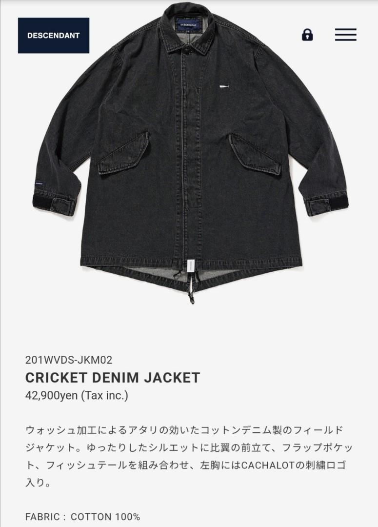 最新日本潮牌Descendant 20SS cricket denim jacket 洗水牛仔褸魚尾