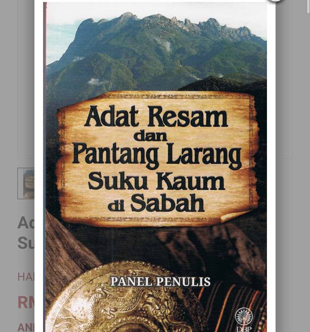 Adat Resam Dan Pantang Larang Suku Kaum Di Sabah Books Stationery Books On Carousell