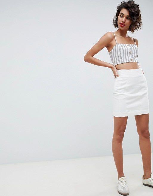Asos white denim skirt clearance
