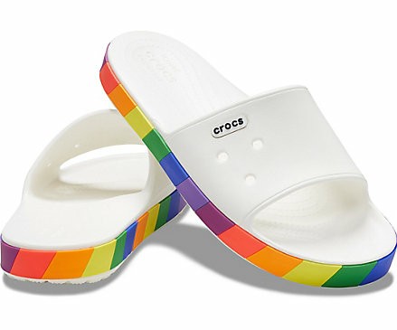 Crocband iii sale rainbow block slide