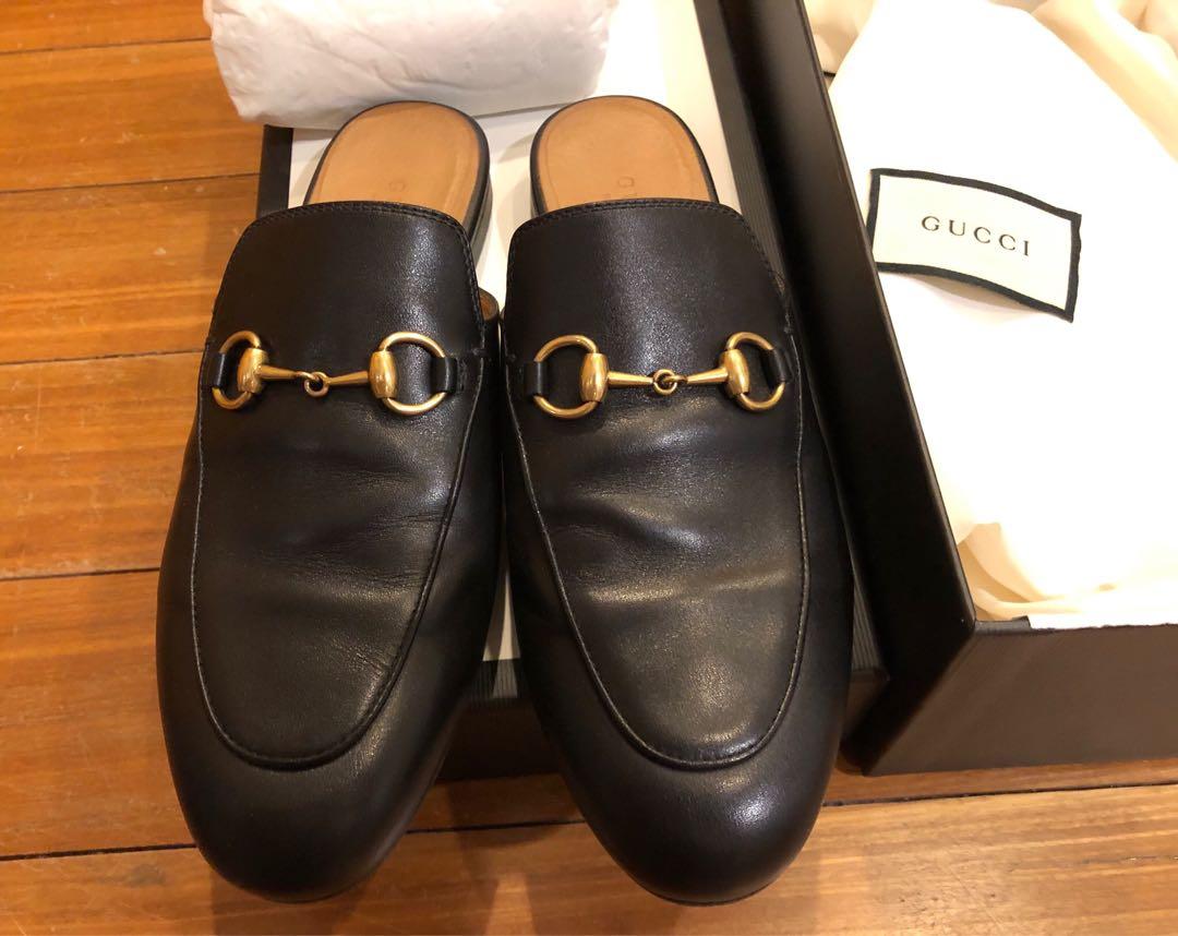 Authentic Gucci Princetown Mules in Black Color Sz 6