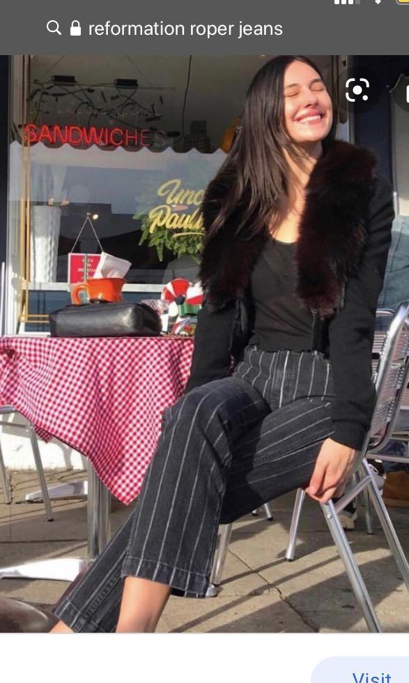 Authentic Reformation Roper Pinstripe denim Jeans