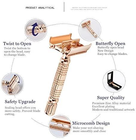 BAILI Luxury Butterfly TTO Stainless Double Edge Safety Razor Wet ...