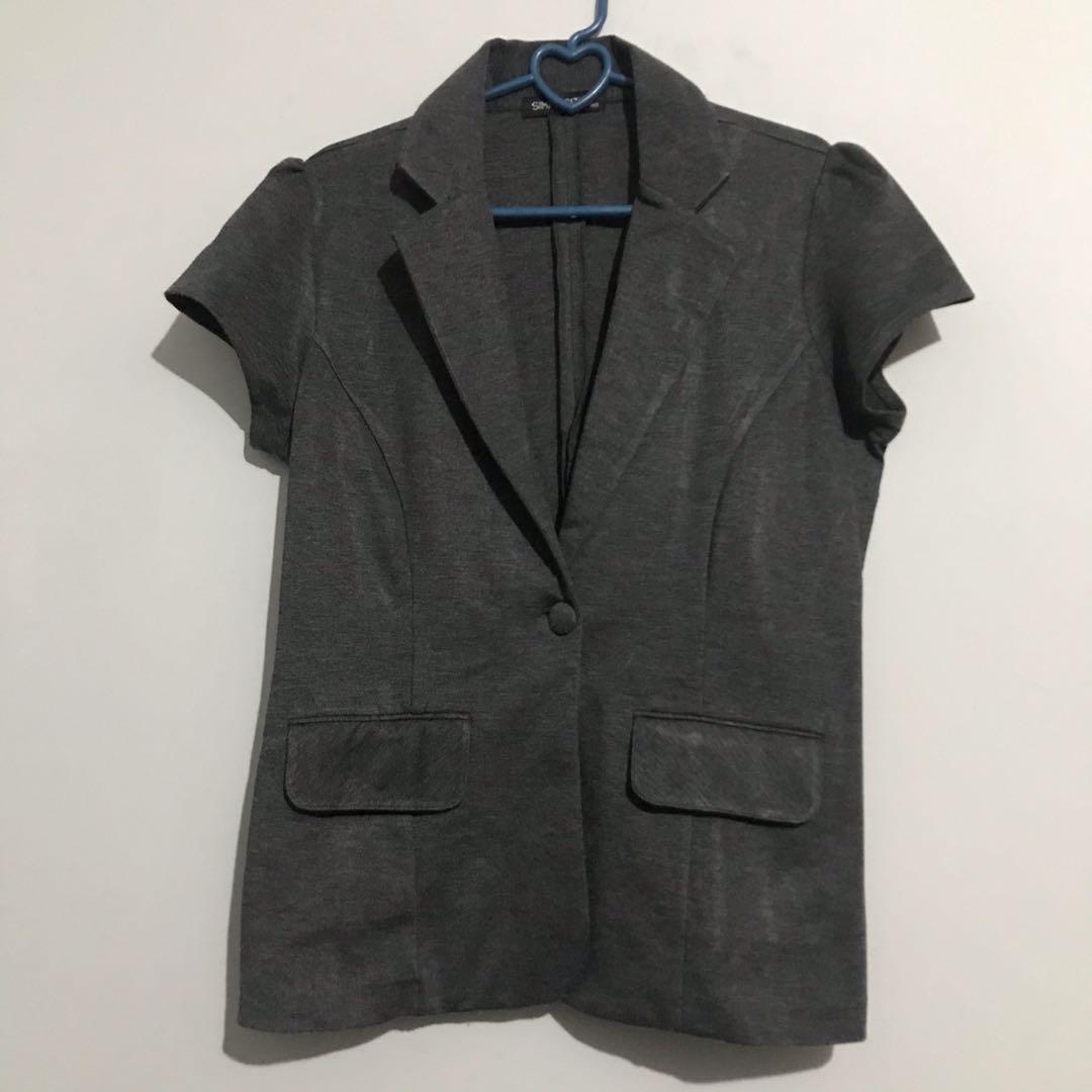 Blazer Lengan Pendek Vintage Fesyen Wanita Pakaian Wanita Baju Luaran Di Carousell
