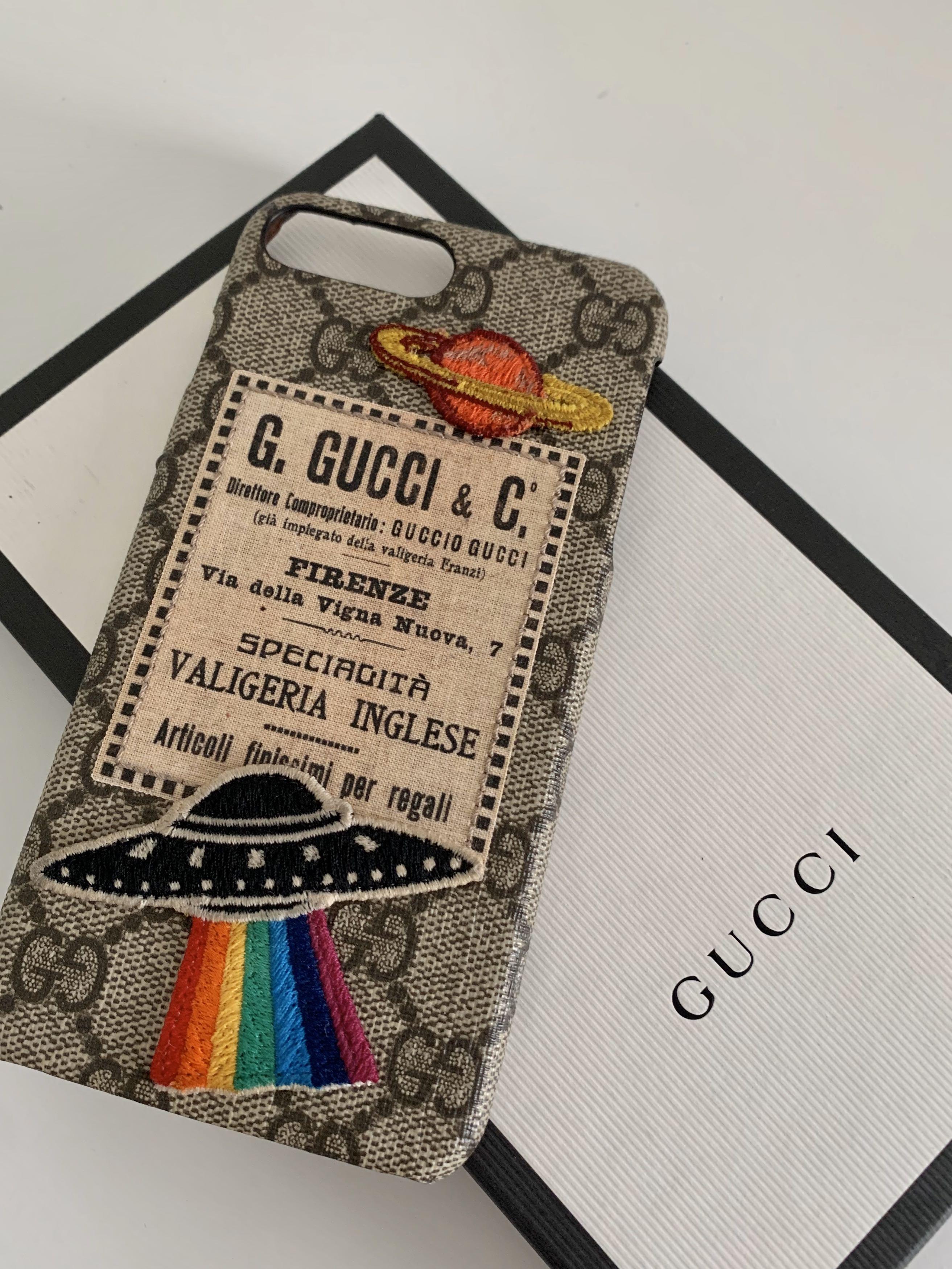 Gucci Gucci iPhone 7 Rainbow Spaceship/Planets Monogram Case
