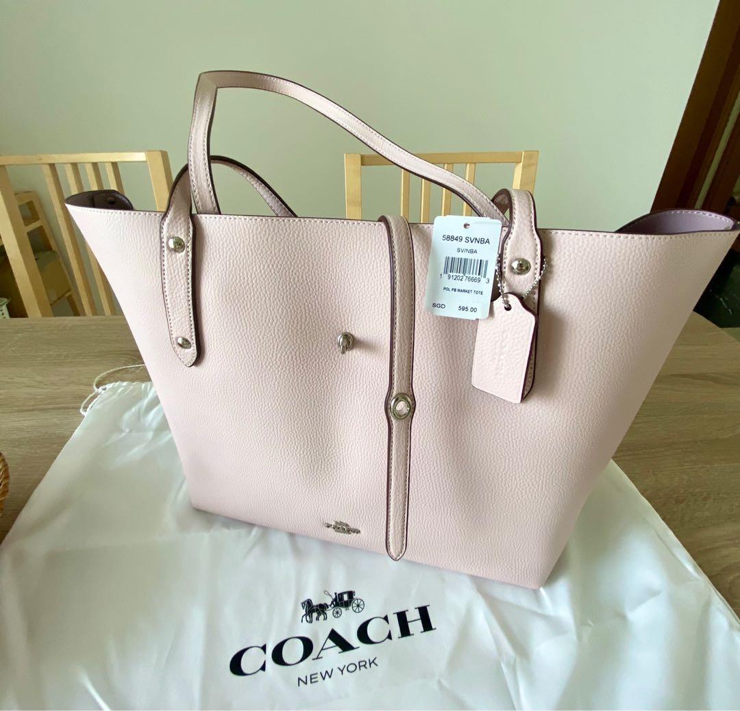 coach market tote ice pink