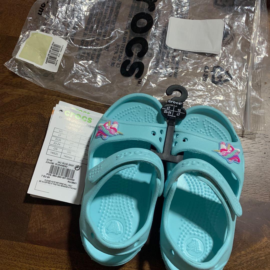 Like New Crocs unicorn charm sandals c7 Babies Kids Babies