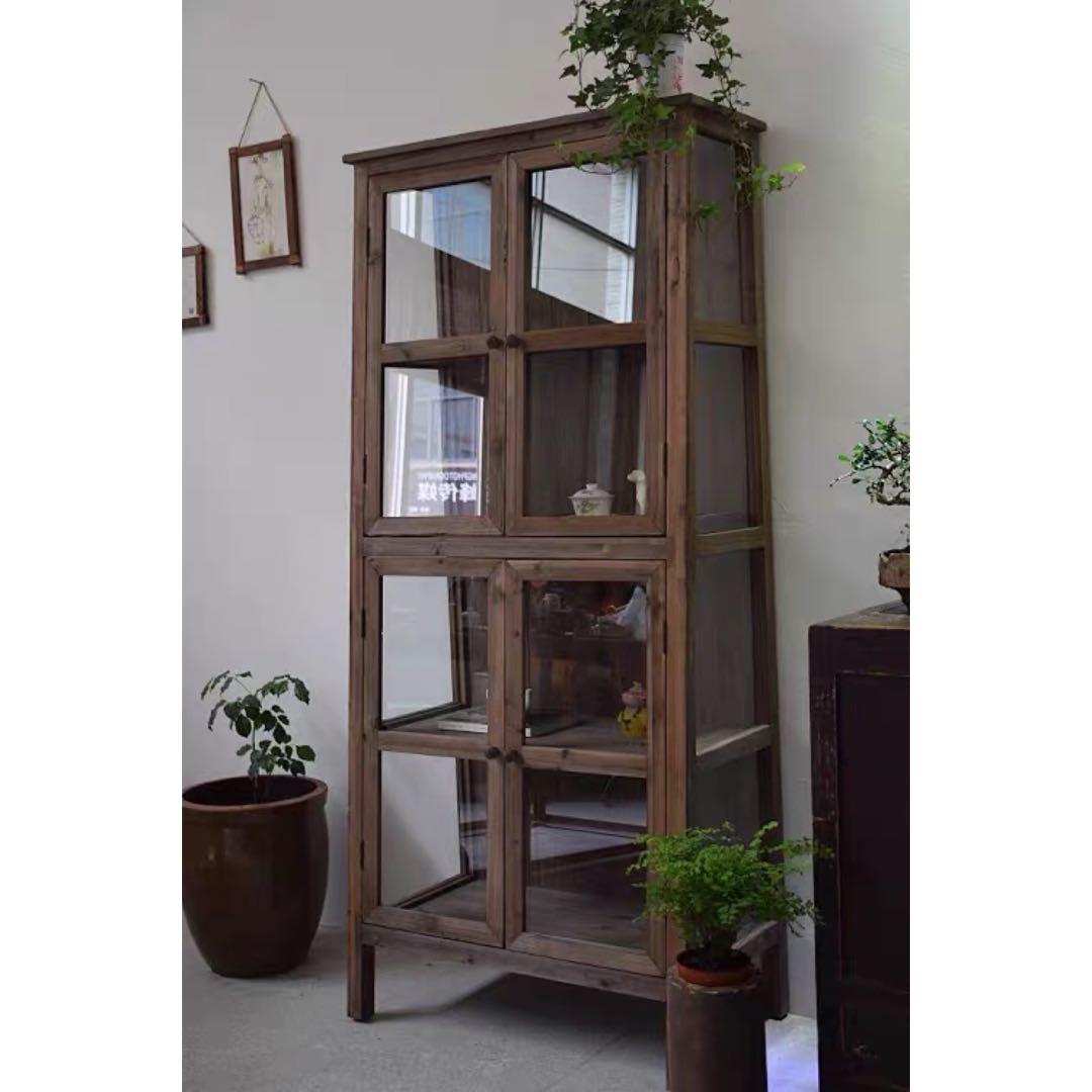 Rustic Glass Display Cabinet Noah Furniture Shelves Drawers On Carousell