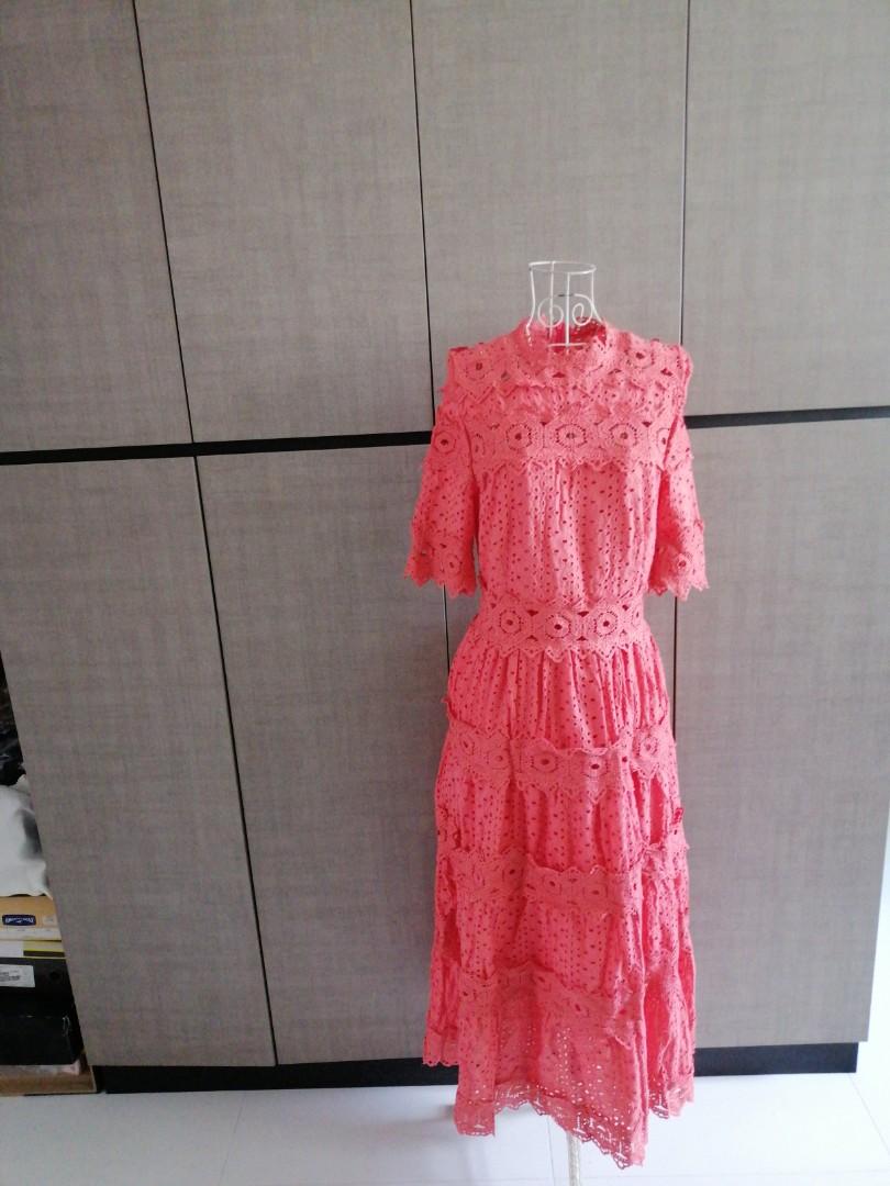 Coral eyelet dress clearance