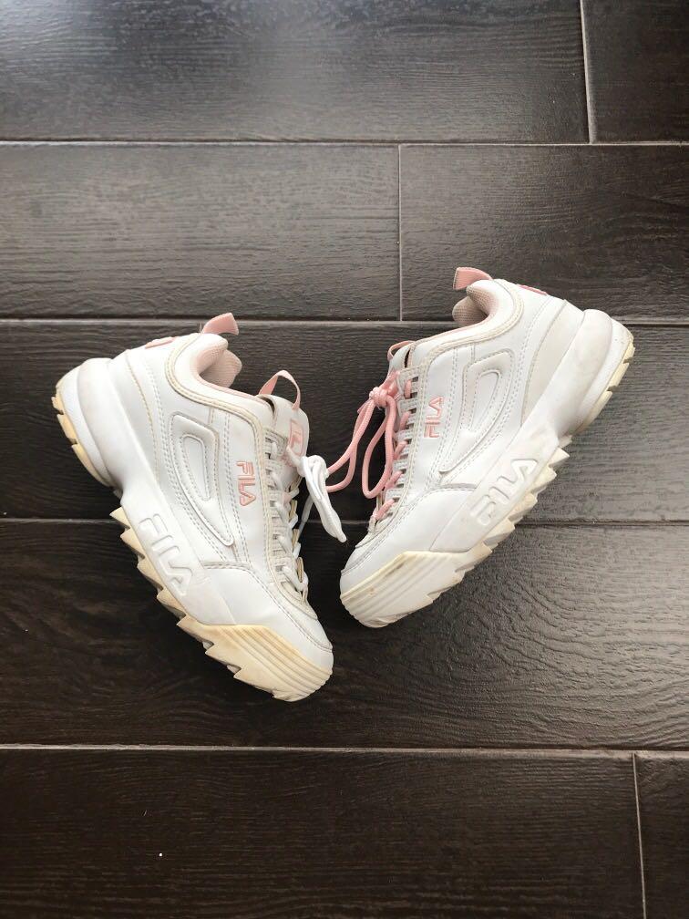 fila pink white shoes