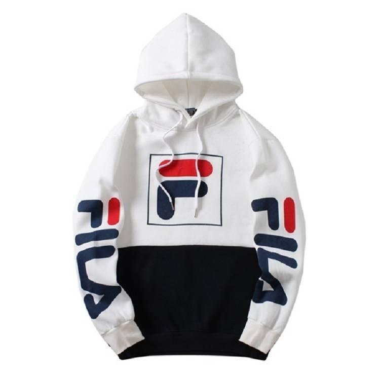 Fila black and white hoodie sale