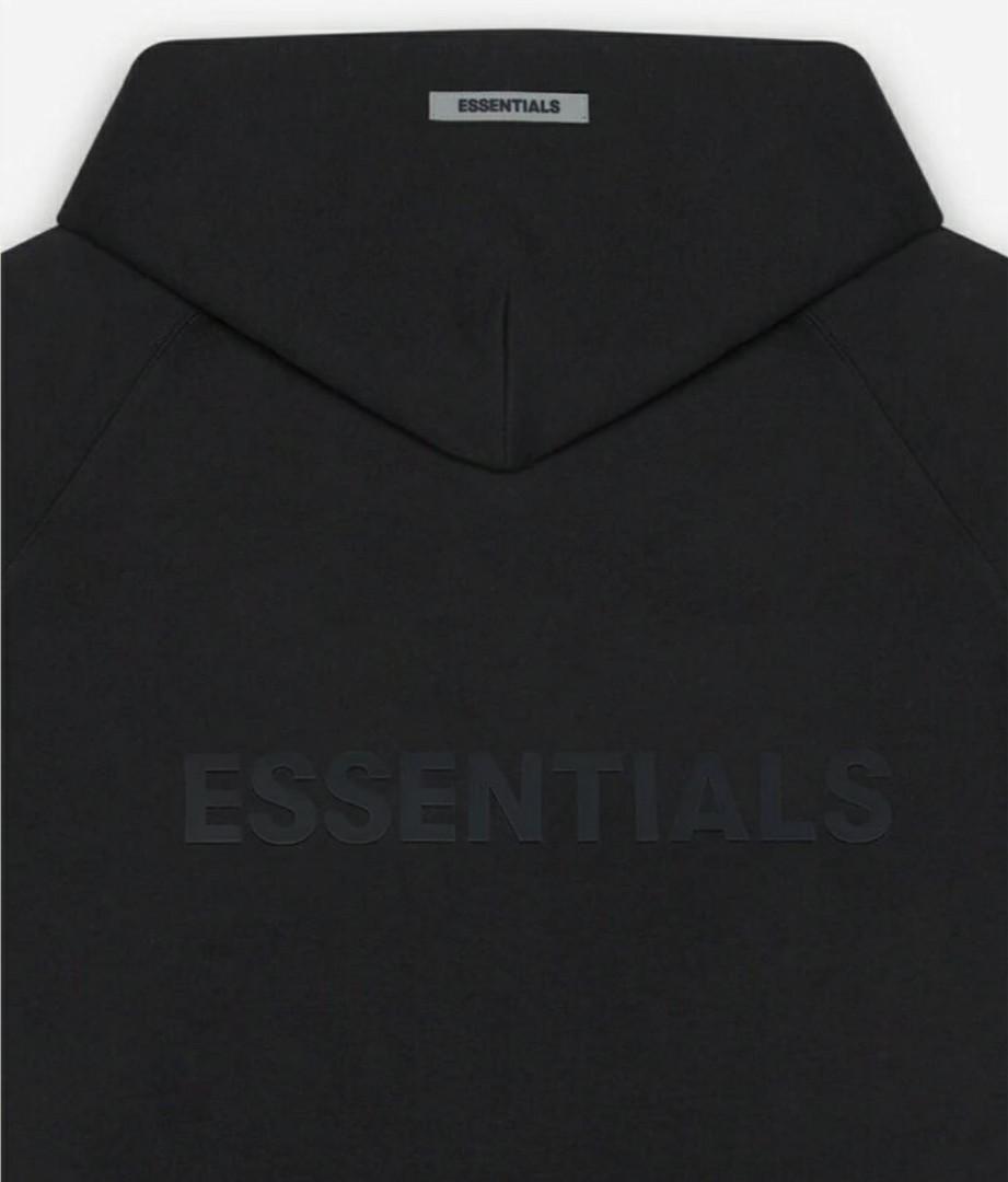 FOG Essentials Black Full Zip Hoodie, Men's Fashion, Tops & Sets