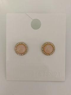 Forever 21 Blush/Gold Stud Earrings