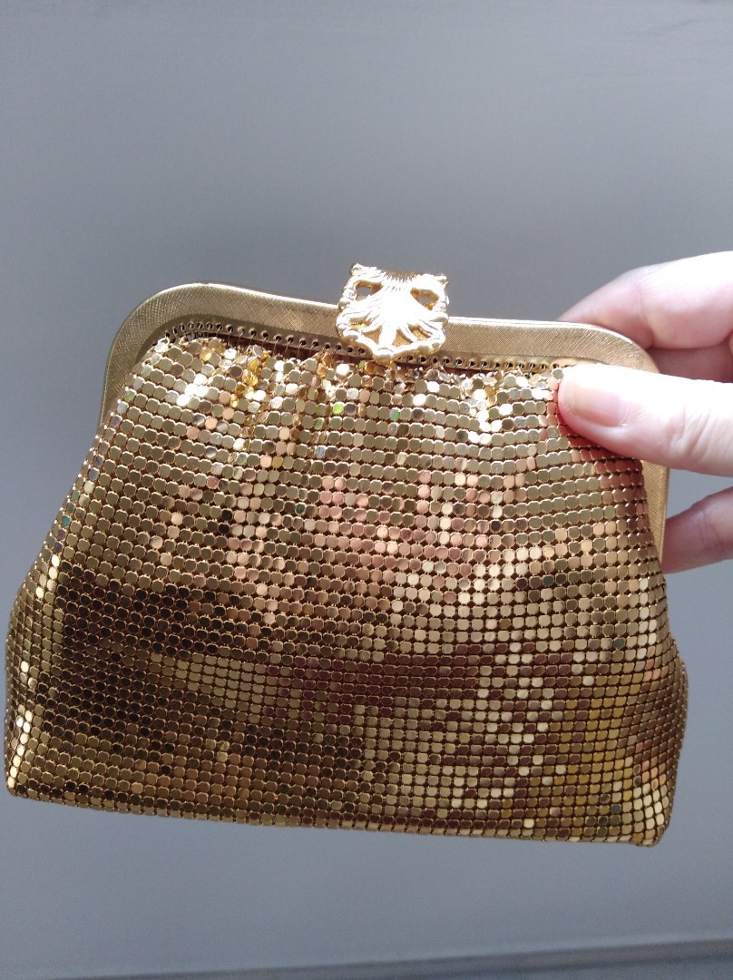 Gold Mesh Clutch Bag, Women's Fashion, Bags & Wallets, Clutches on