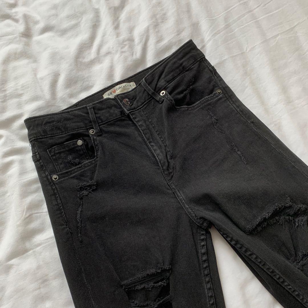 black ripped skinny jeans h&m