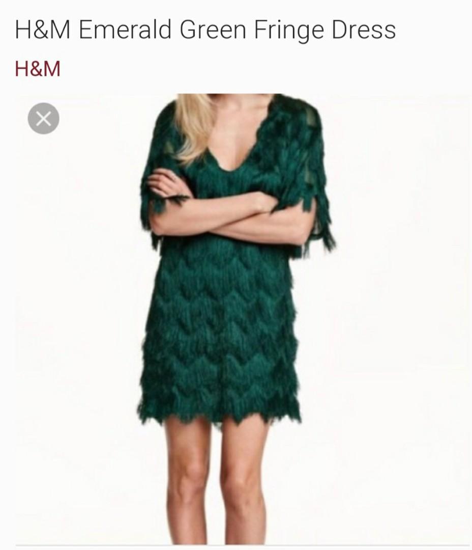 H and m green dress clearance