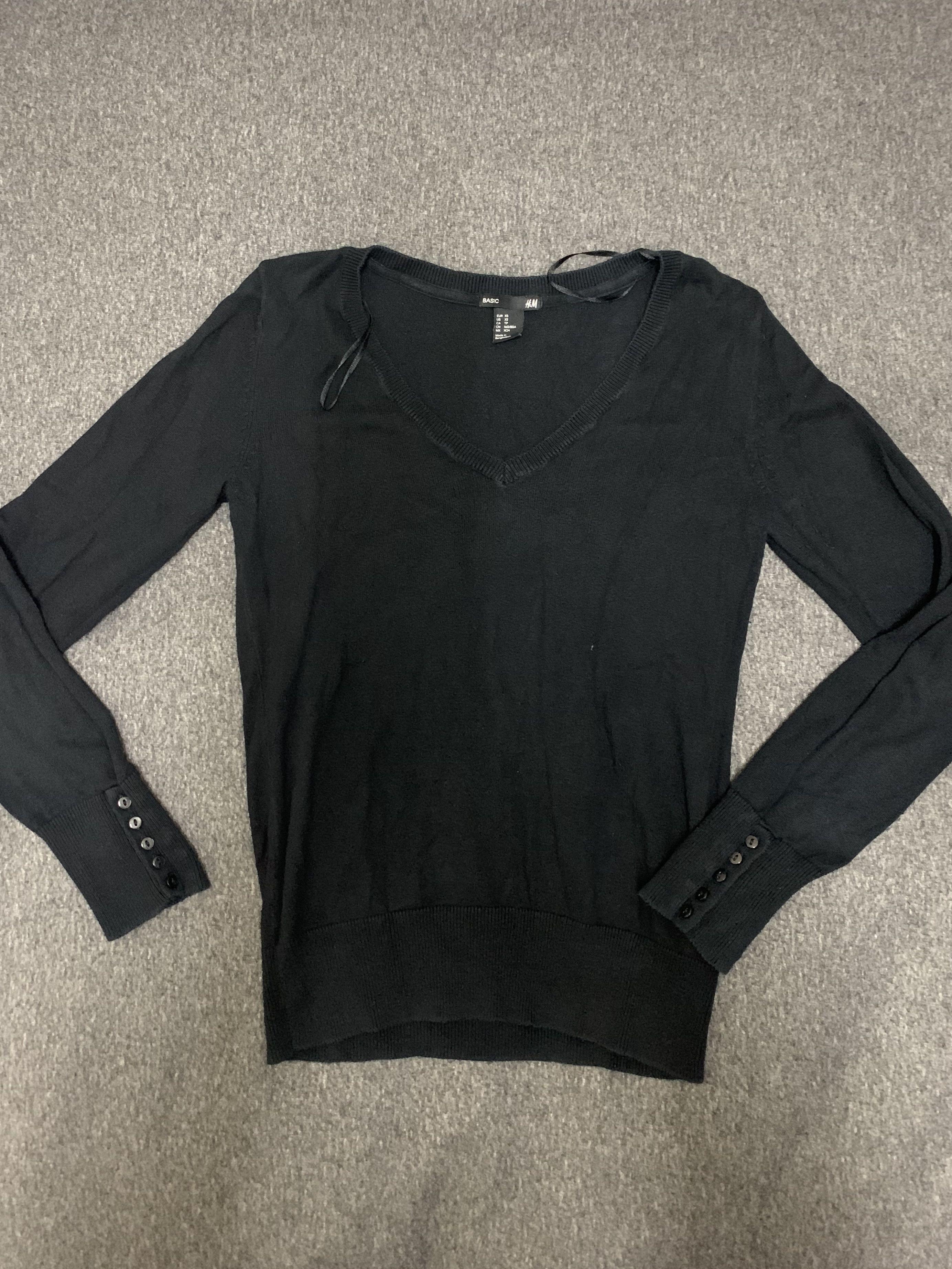 H M Top Black Knitwear Size Xs Women S Fashion Clothes Tops On Carousell