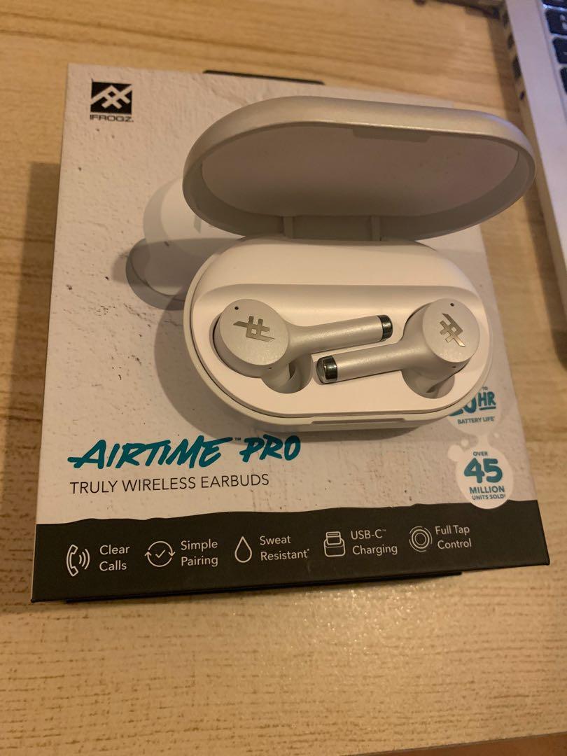 *Original* iFrogz AIRTIME PRO Truly wireless earbuds (Category: Earphones) located in Pasig City. Submitted by dannybme (Listing ID 1023353391, Image 1). Description: Bought for 2,980php June 2, 2020 from Beyond The Box inside Century Mall. Used 3 times. Comes with box and accessories Rfs: was gifted an AirPod for my bday.