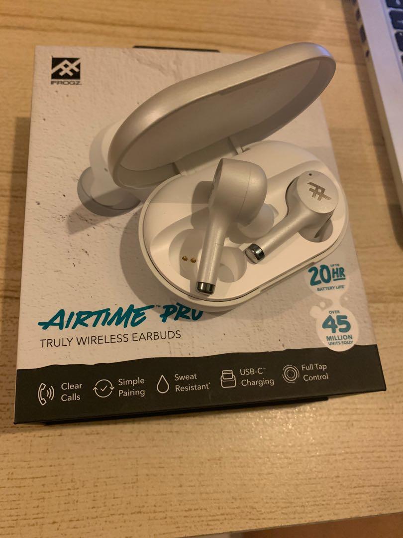 *Original* iFrogz AIRTIME PRO Truly wireless earbuds (Category: Earphones) located in Pasig City. Submitted by dannybme (Listing ID 1023353391, Image 2). Description: Bought for 2,980php June 2, 2020 from Beyond The Box inside Century Mall. Used 3 times. Comes with box and accessories Rfs: was gifted an AirPod for my bday.