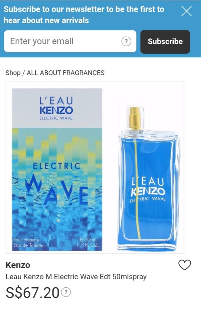 kenzo electric wave pour homme