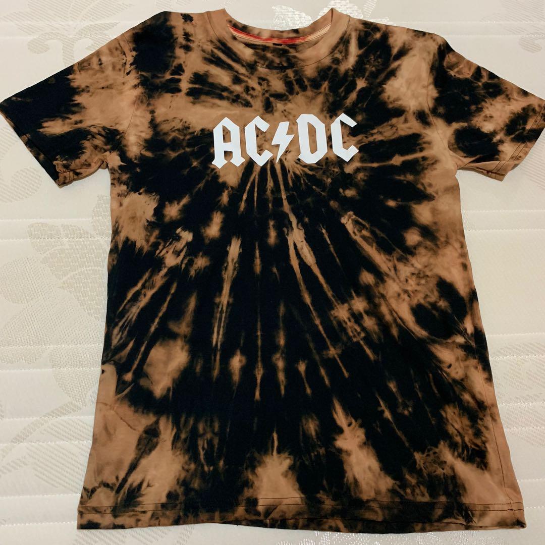 Limited Kaos Tie Dye Band Acdc Fesyen Pria Pakaian Atasan Di Carousell